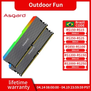 Asgard 듀얼 채널 DIMM 메모리 램, 데스크탑용 DDR4 RGB RAM, 멋진 조명, 8GX2, 16G, 3200MHz, 1.35V