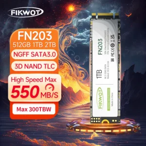 Fikwot 노트북 PC 데스크탑용 내장 솔리드 스테이트 드라이브, 3D NAND 플래시, NGFF, FN203 M.2 SSD, SATA III, 6Gbps, 550 MB/s, 256GB, 512GB, 1TB