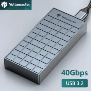 Yottamaster SSD 인클로저 외장 케이스, USB 4.0 HD 스토리지 박스, C타입 M2 솔리드 스테이트 드라이브 하우징 지지대, UASP, 40Gbps M.2 NVMe