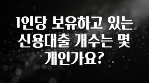 최저가로 모시는 1인당 보유하고 있는 신용대출 개수는 몇 개인가요? 확인하시죠