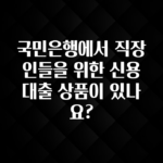 간단뉴스 국민은행에서 직장인들을 위한 신용대출 상품이 있나요? 기억하세요