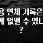 추가소식 신용 연체 기록은 어떻게 없앨 수 있나요? 알려드립니다