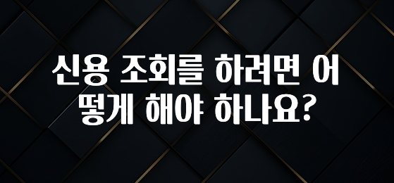 특별한 이유 신용 조회를 하려면 어떻게 해야 하나요? 지금떳다