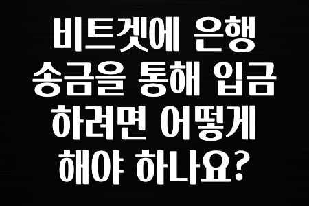 정보 대박 비트겟에 은행 송금을 통해 입금하려면 어떻게 해야 하나요? 정리했습니다