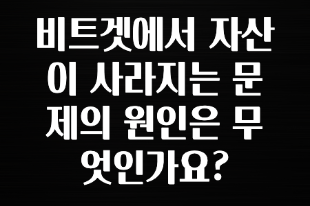 해외인기 비트겟에서 자산이 사라지는 문제의 원인은 무엇인가요? 바로공개합니다