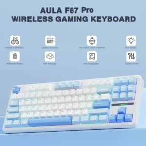 호스트가 소개한게 바로 Aula F87Pro 무선 기계식 키보드 전합니다