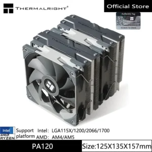 공감주의 Thermalright PA120 AGHP 3.0 히트 파이프 공냉식 라디에이터 6 히트 파이프 이중 타워 이중 팬(상단 커버 지원 LGA1700 포함) 주목하고 계십니다