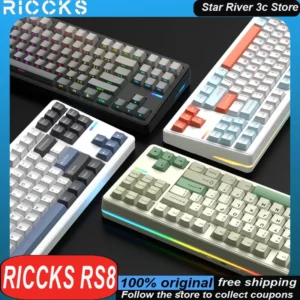 이거 “꼭” 기억하자 Riccks RS8 기계식 키보드 무선 트라이 모드 지원 QMK/VIA 가스켓 구조 핫 플러그 RGB 맞춤형 게임용 키보드 선물 1분이면 확인가능 합니다