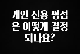 최저가로 모시는 개인 신용 평점은 어떻게 결정되나요? 확인하시죠