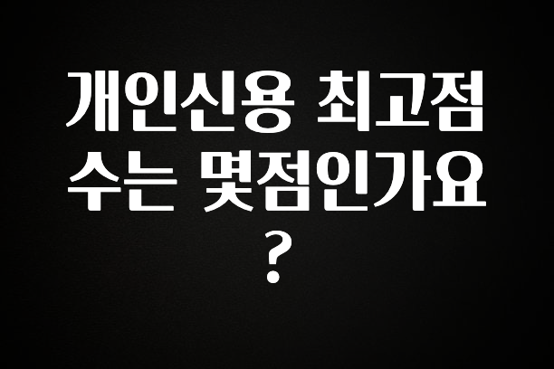 꾸준한 사랑을 받은 개인신용 최고점수는 몇점인가요? 주목하고 계십니다