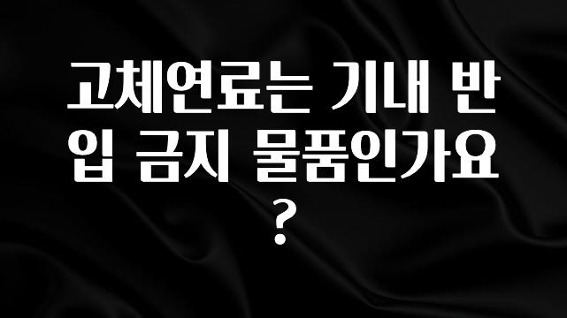 이달의 핫 고체연료는 기내 반입 금지 물품인가요? 클릭해보세요