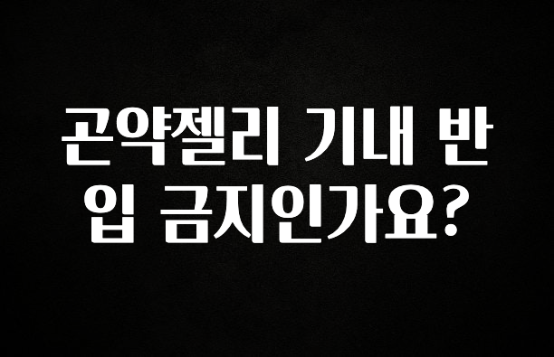 주목 곤약젤리 기내 반입 금지인가요? 확인 부탁드립니다