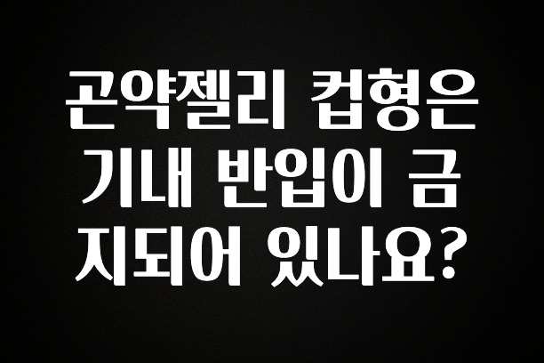 공감주의 곤약젤리 컵형은 기내 반입이 금지되어 있나요? 꼭 확인해보세요
