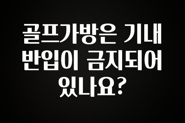 안보면 손해인 이유? 골프가방은 기내 반입이 금지되어 있나요? 군말없이 소개합니다