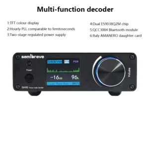 보고싶은 순간 상단 HIFI 오디오 디코더 DAC 듀얼 ES9038Q2M DSD512 무손실 디코더 QCC3084 Bluetooth 5. USB 32BIT 384KHZ AMANERO 인터페이스 요약본만 확인해보세요