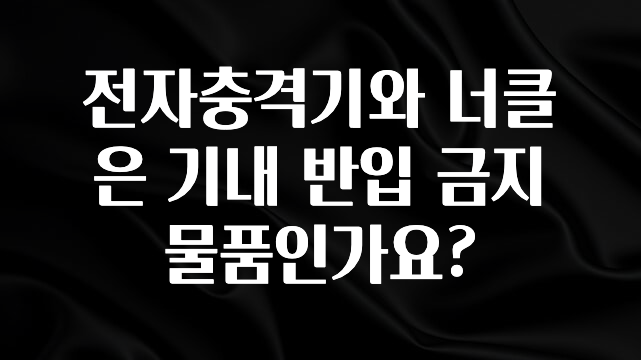 빠르게 확인 하세요! 전자충격기와 너클은 기내 반입 금지 물품인가요? 관심이 뜨거운 이유 입니다