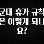 기다렸던 정보 군대 휴가 규칙은 어떻게 되나요? 뜨거운 관심 감사합니다
