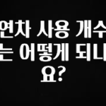 모두가 궁금해 했던 연차 사용 개수는 어떻게 되나요? 관심이 뜨거운 이유 입니다