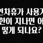 이건 “참을 수 없다” 연차휴가 사용기한이 지나면 어떻게 되나요? 전합니다