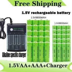 특가타임 원래 충전식 배터리 1.5V AA9800mAh+AAA8800mAh+컴퓨터 시계 라디오 비디오 게임용 충전기 디지털 카메라 AA AAA배터리 확인해보세요