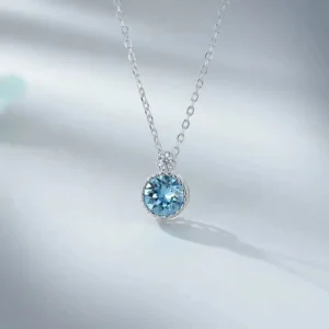 기다렸던 정보 인기있는 925 스털링 실버 블루 지르코니아 목걸이 매력 미니멀리스트 스타일 펜던트 초커 여성용 파인 쥬얼리 생일 선물 실사용 후기