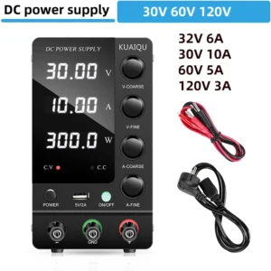 검정색 4 자리 스위칭 DC 전원 공급 장치 30V 10A 5A 실험실 유지 보수 작업대 전압 전류 레귤레이터 60V 5A 120V 3A