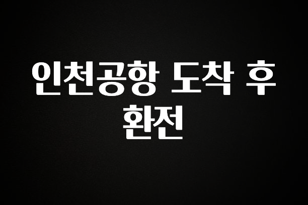 정성가득 선물 인천공항 도착 후 환전 확인 부탁드립니다