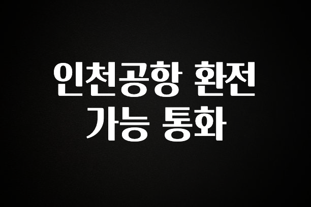이게 진짜라고? 인천공항 환전 가능 통화 기억하세요