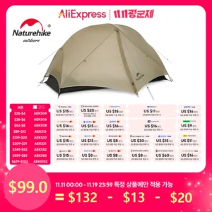 프리미어 상품 2025&nbsp;요즘 sns에서 난리난 네이처하이크 Mongar UL 2 텐트 2인 배낭 텐트 20D 초경량 여행 텐트 방수 하이킹 생존 야외 캠핑 텐트&nbsp; 리뷰 최다로 엄선된 최고의 제품을 소개합니다.