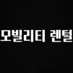 이건”꼭” 알아보자 모빌리티 렌털 꼭 확인해보세요
