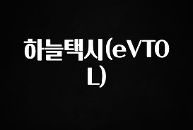 놓치지말고 하늘택시(eVTOL) 꼭 확인해보세요